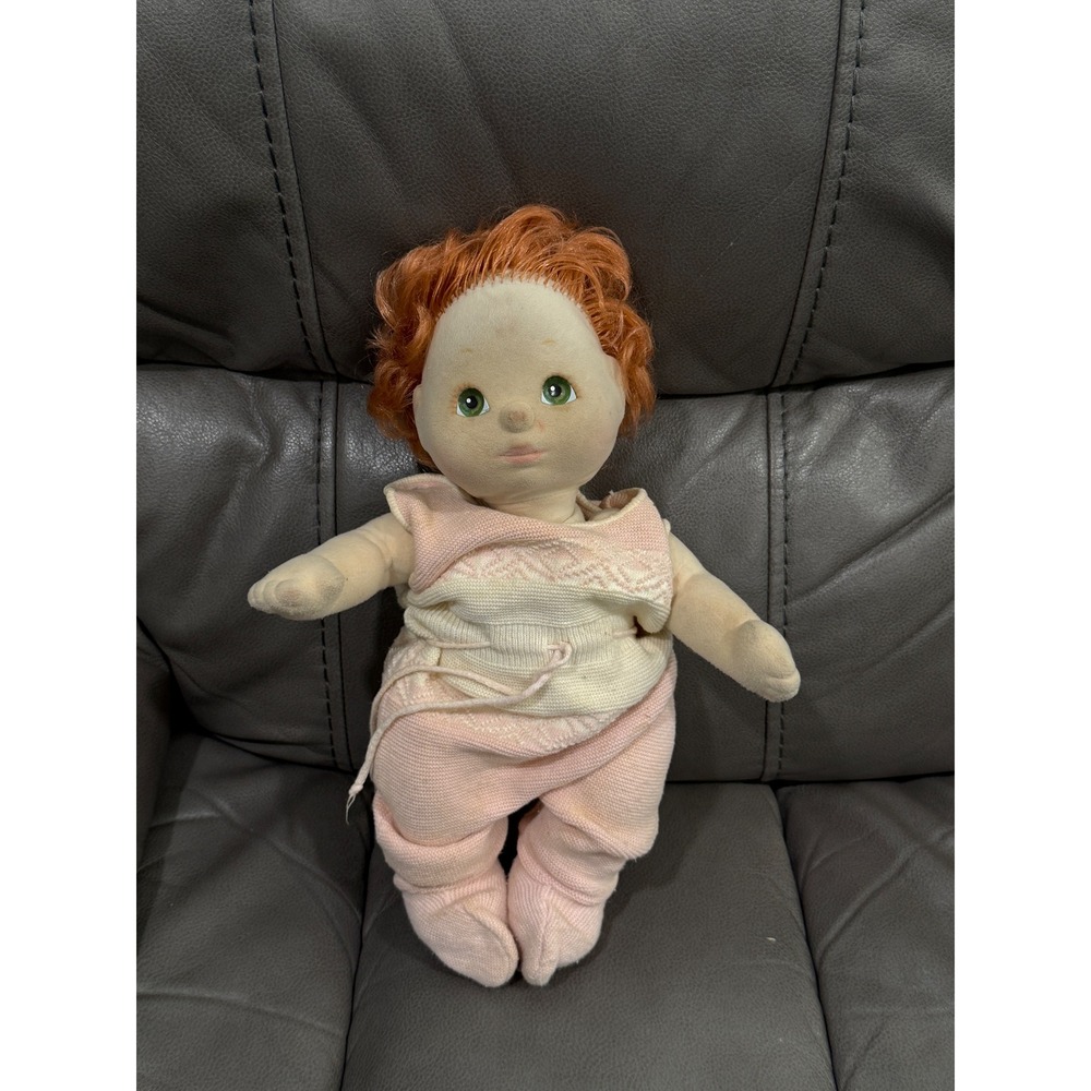 Vintage 1985 Mattel‎ My Child Doll Red Hair Green Eyes Pink Friedknit Outfit
